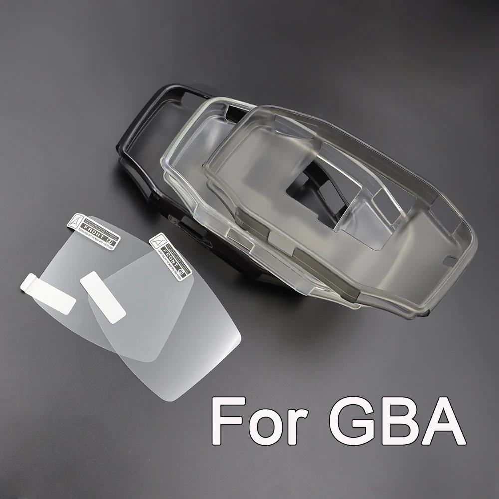 1Set For GBA Game Console TPU Protective Case Anti-slip, Anti-drop, Wear-resistant Soft Crystal Shell & Screen Lens Protectors