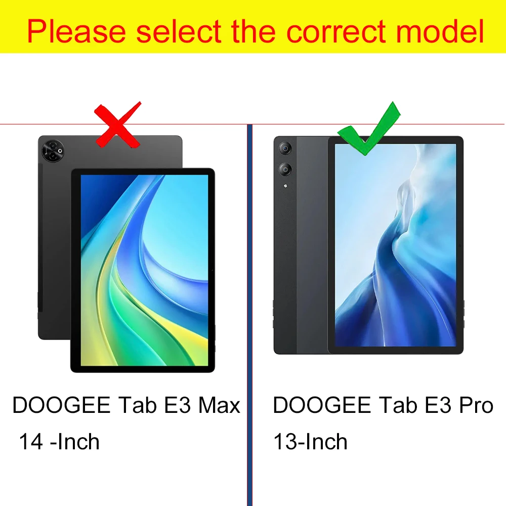 Case For Funda DOOGEE Tab E3 Pro 13''inch Tablet PC PU Leather Two-fold stand Adsorption Cover with Pencil Holder Hand Strap