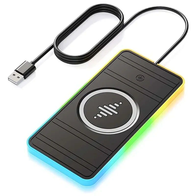 Car Wireless Charger With Breathing Light RGB Car Anti-Slip Pad Wireless Charging Suitable For Apple Parts