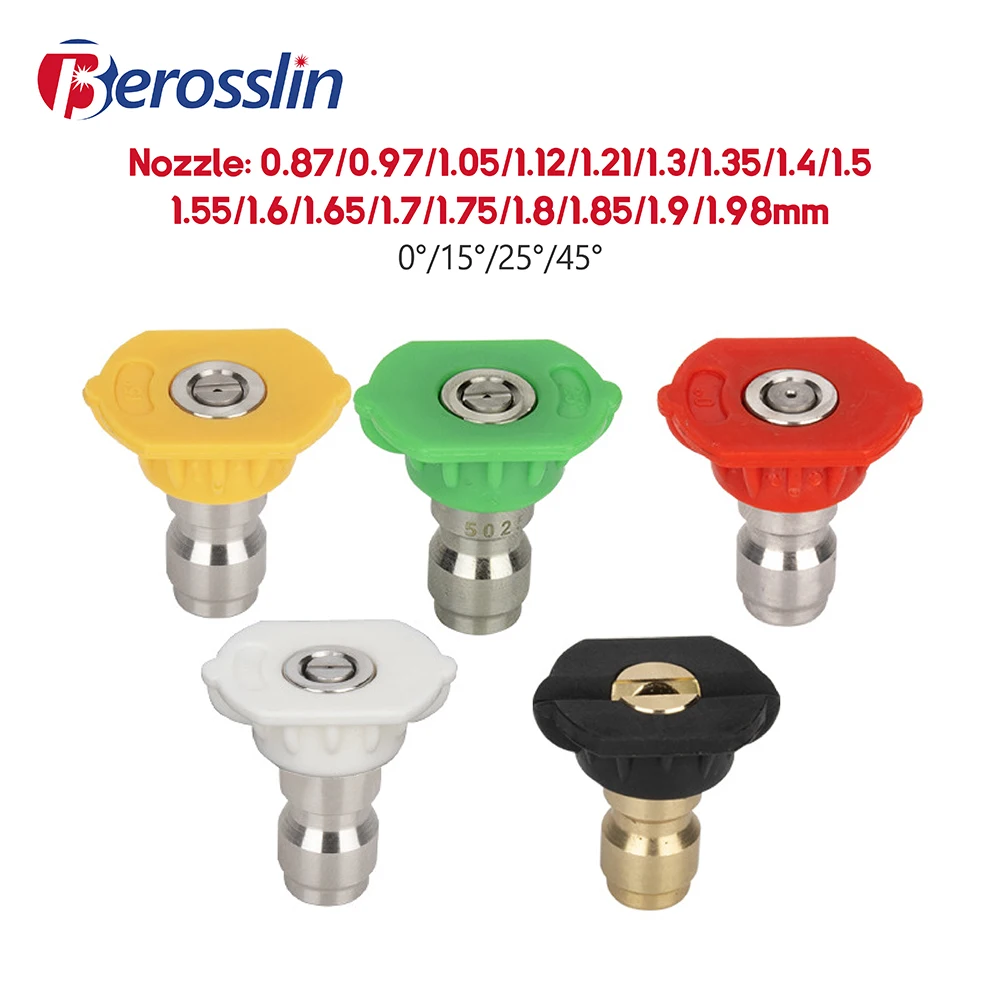 Bico multifuncional de alta pressão, máquina de lavar carros, acessórios para pistola de água de lavagem de carros, 1/4 de cinco cores Quick-Plug,