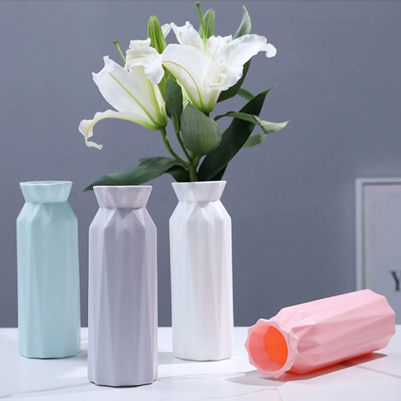 Plastic Flower Vase Creative Nordic Decoration Home Imitation Ceramic Vase