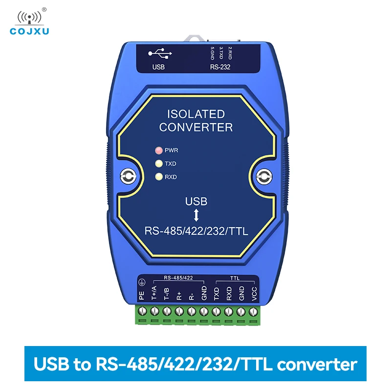 

CH340 Optical Isolated Industrial Converter COJXU E810-U15C USB to RS485/RS232/TTL Converter With Type-C Interface DC4.5~5.5V