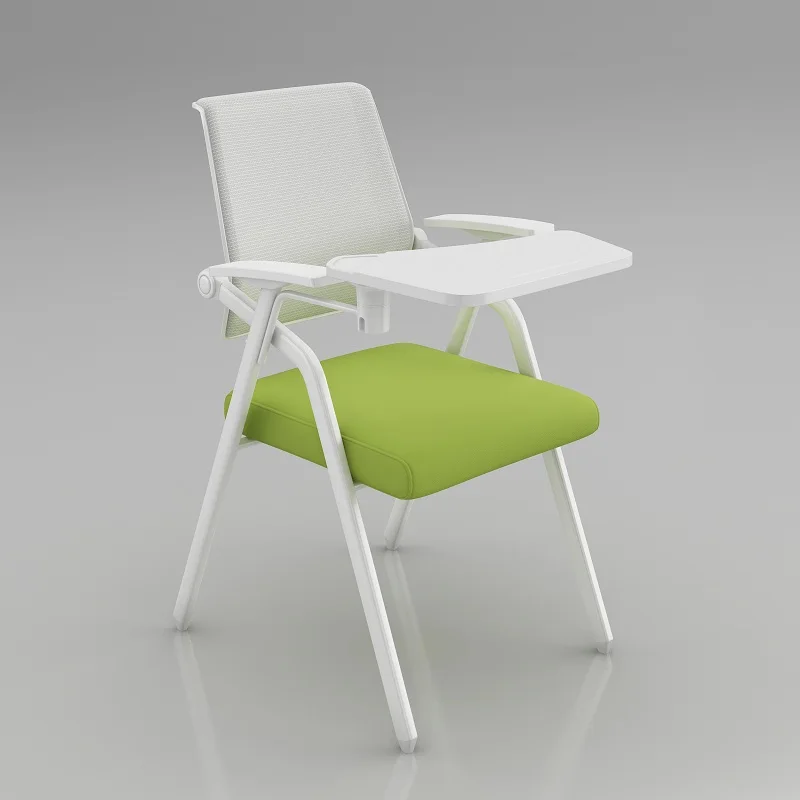 

White training chair with table board, conference chair with writing board, conference room meeting chair, training class chair,