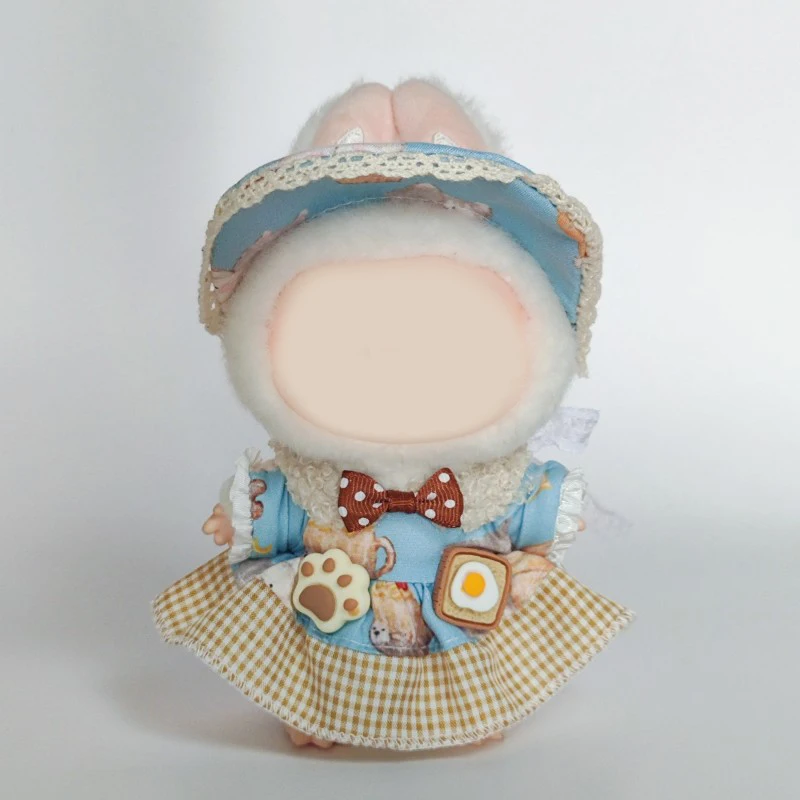 Süße Mini-Plüsch-Puppenkleidung, nur Outfit, Kleidungszubehör für 17 cm große Labubu-Puppen, Pullover, Kapuzenpullover, Kleidung, DIY-Kindergeschenke