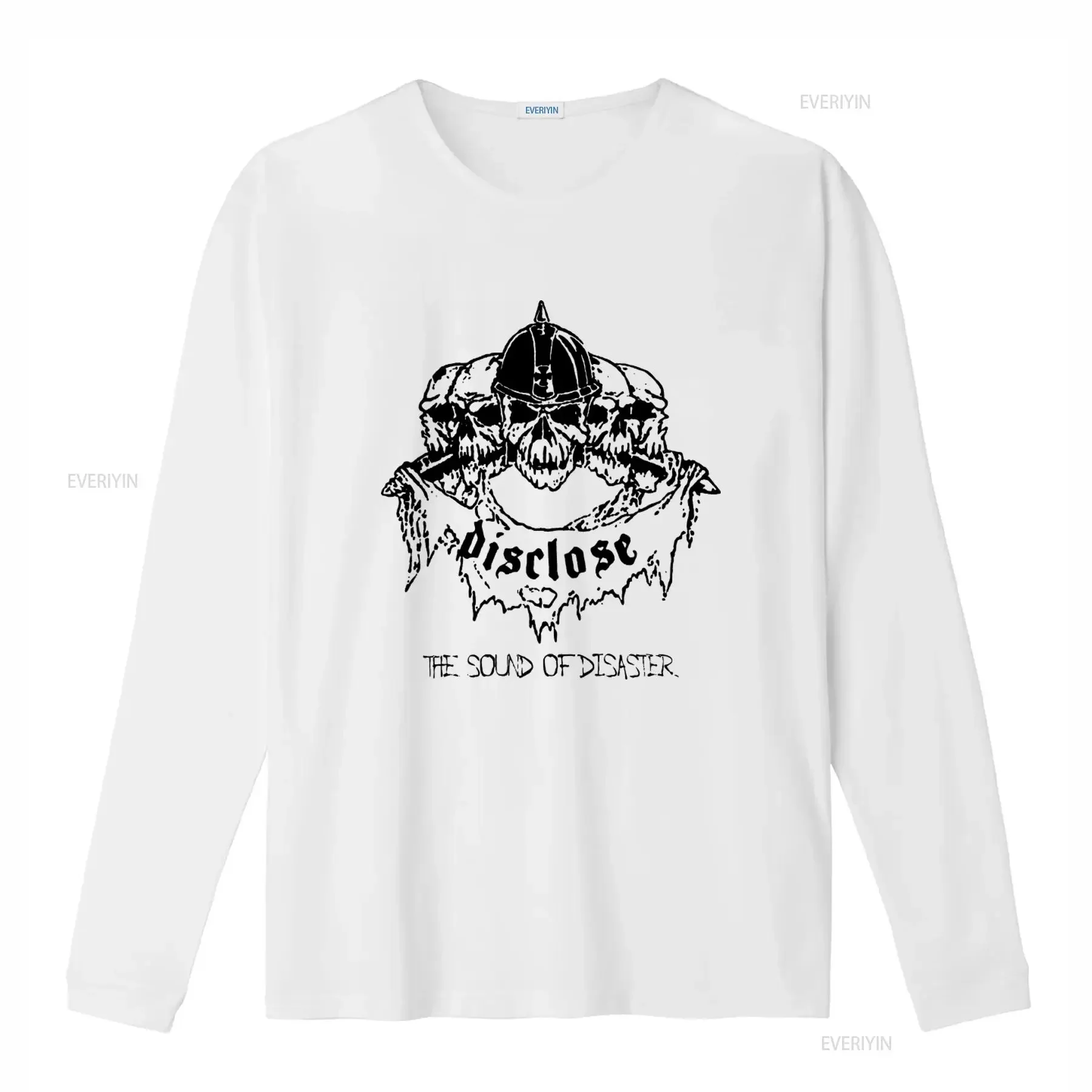 Disclose Sound of Disaster Skull Print T Shirt for Men Rock Style  vintage Washed graphic Stylish Casual Unisex Slightly