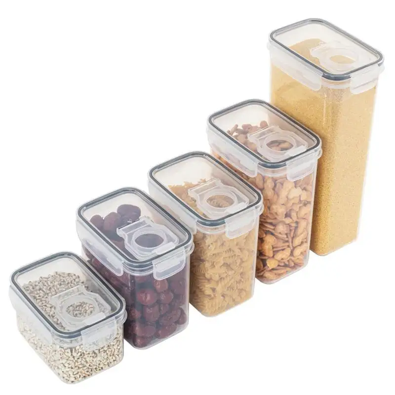 New Food Storage Kitchen Containers Plastic Box Jars For Bulk Cereals Kitchen Organizers For Pantry Organizer Jars With Lid