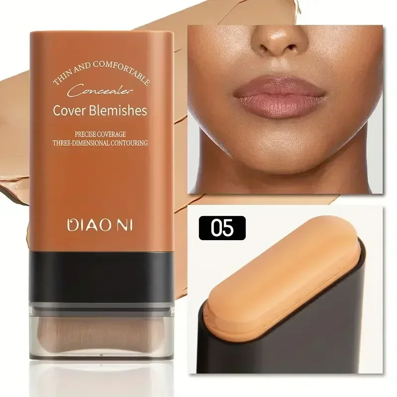 Eraser Foundation Stick Velvet Moist Light Concealer Foundation With Big Brush Long-lasting Flawless Makeup Face Beauty