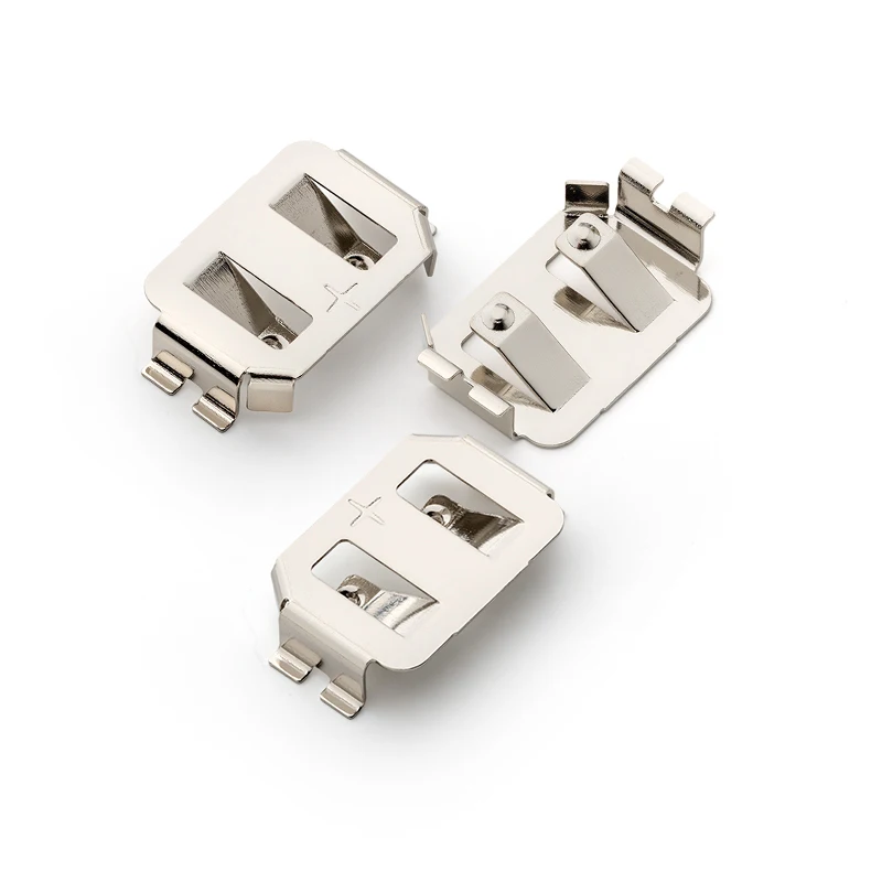 SMT SMD CR1225, CR1220 Battery Holder Clip 12mm Coin Cell Retainer on Tape Reel CCR-1204-NI-TR