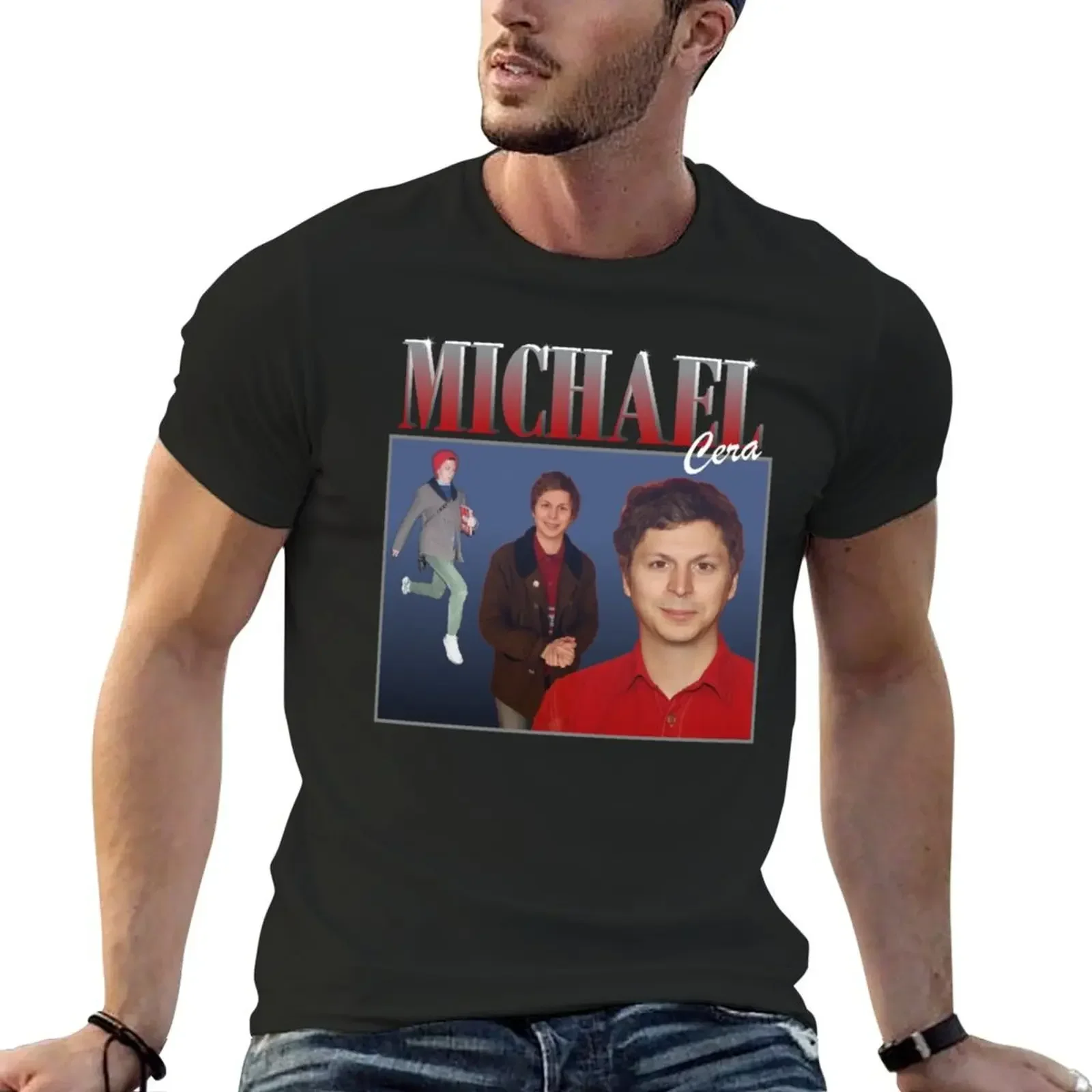 

michael cera T-Shirt baggy shirts designer shirts oversized vintage graphic tee slim fit t shirts for men