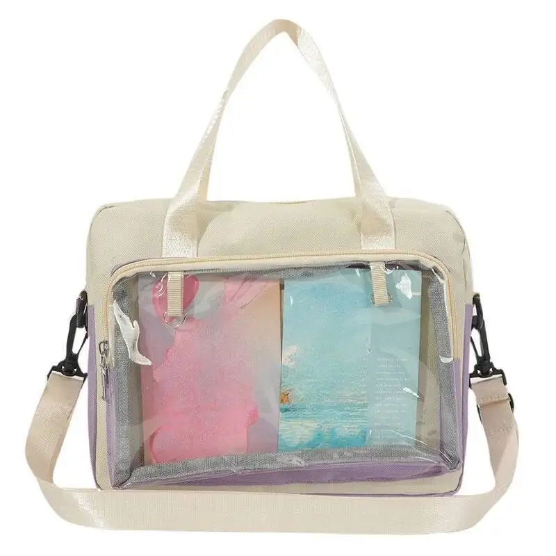 اليابانية الحلو Kawaii الفتيات الكتف حقائب كروسبودي المرقعة التباين اللون Ita حقيبة شفافة Y2k الجمالية حقائب الظهر النساء