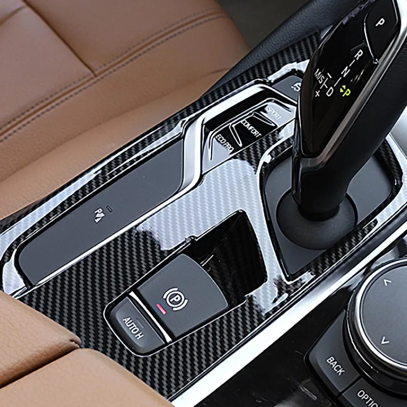 

For BMW 5 Series G30 G38 2018-2022 LHD Car Console Gear Shift Panel Frame Trim Carbon Fiber Color Sticker Interior Accessories