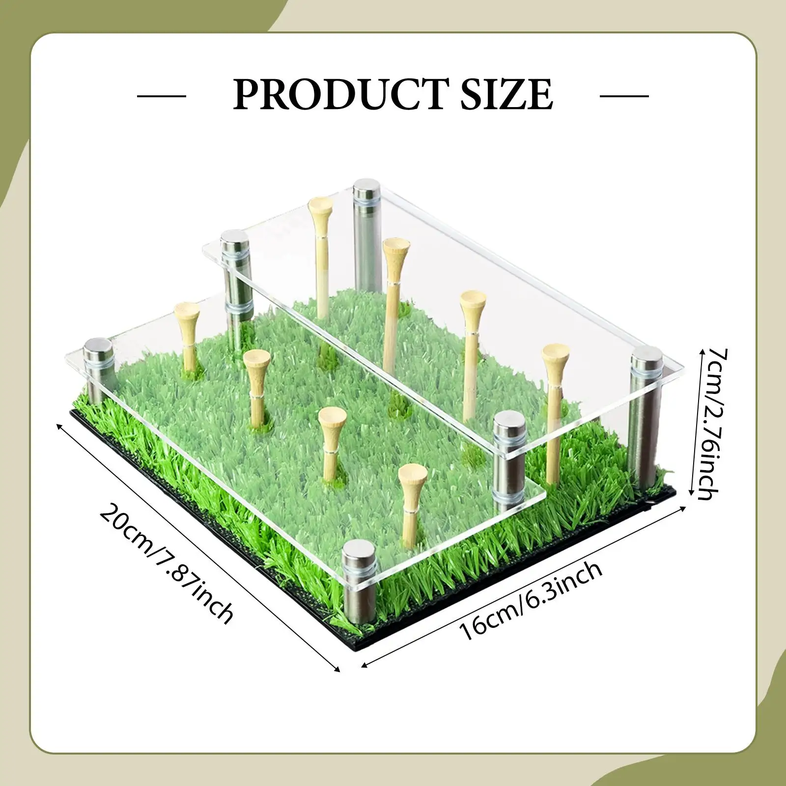 علبة عرض كرة الجولف، حامل حامل أكريليك من طبقتين يحمل 8 كرات جولف للرجال هدية كرات رياضية مع تي شيرت لمجالات النادي