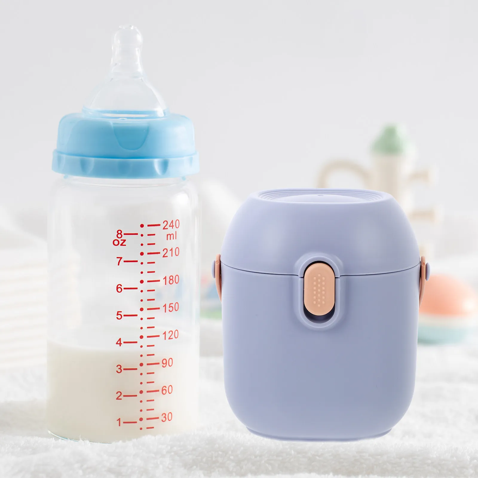 

Baby Formula Dispenser Milk Powder Storage Box Portable Leakproof Sealed Container with Spoon Thickened Design Large Capacity
