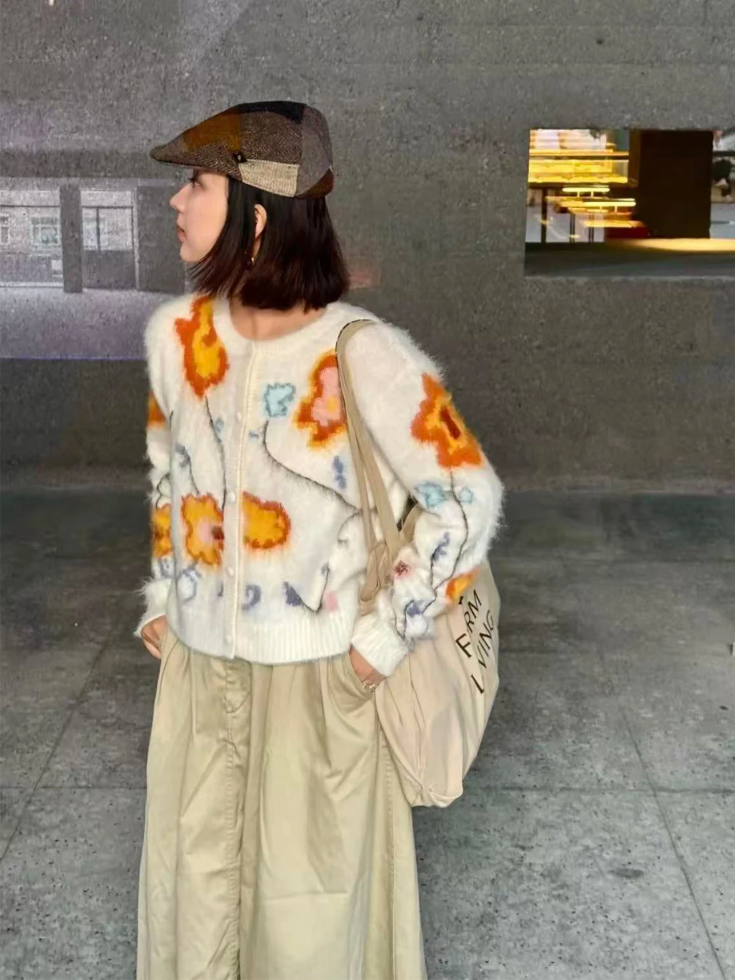 

Свободный женский вязаный кардиган с длинными рукавами, с вышивкой и цветочными вставками, летний, для вечерних выходов, повседневная верхняя одежда