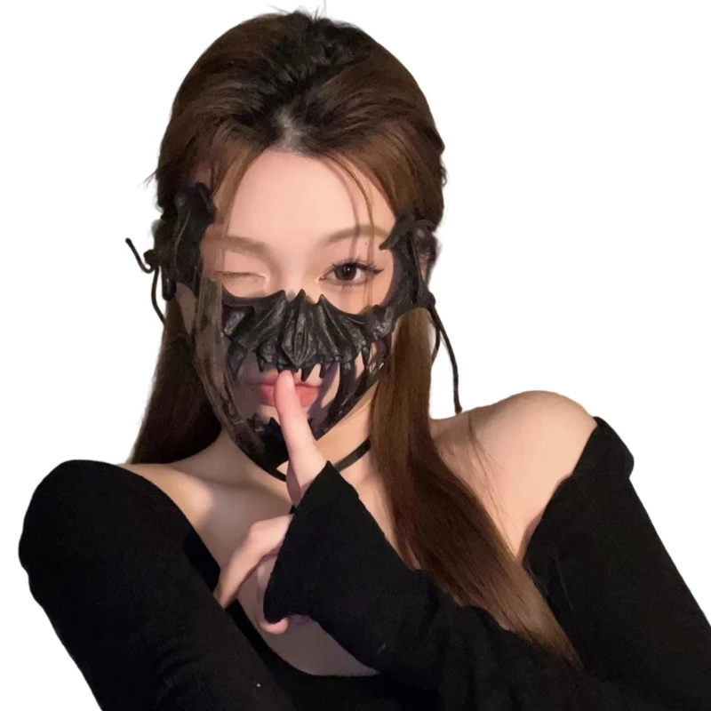 大人、ティーン、子供向けハロウィンマスク、面白くて斬新なスカルハーフフェイスカバー、パーティーコスプレ、ホラーアニマルスケルトン、タイガーマスク（男女兼用）