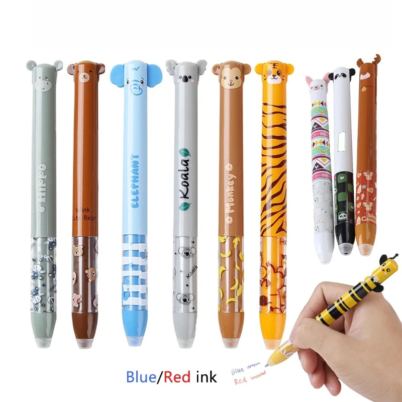 

Милая мультяшная разнообразная гелевая ручка в форме животных и креативная гелевая ручка для стирания животных Лев Панда Высококачественная гелевая ручка Нейтральная ручка
