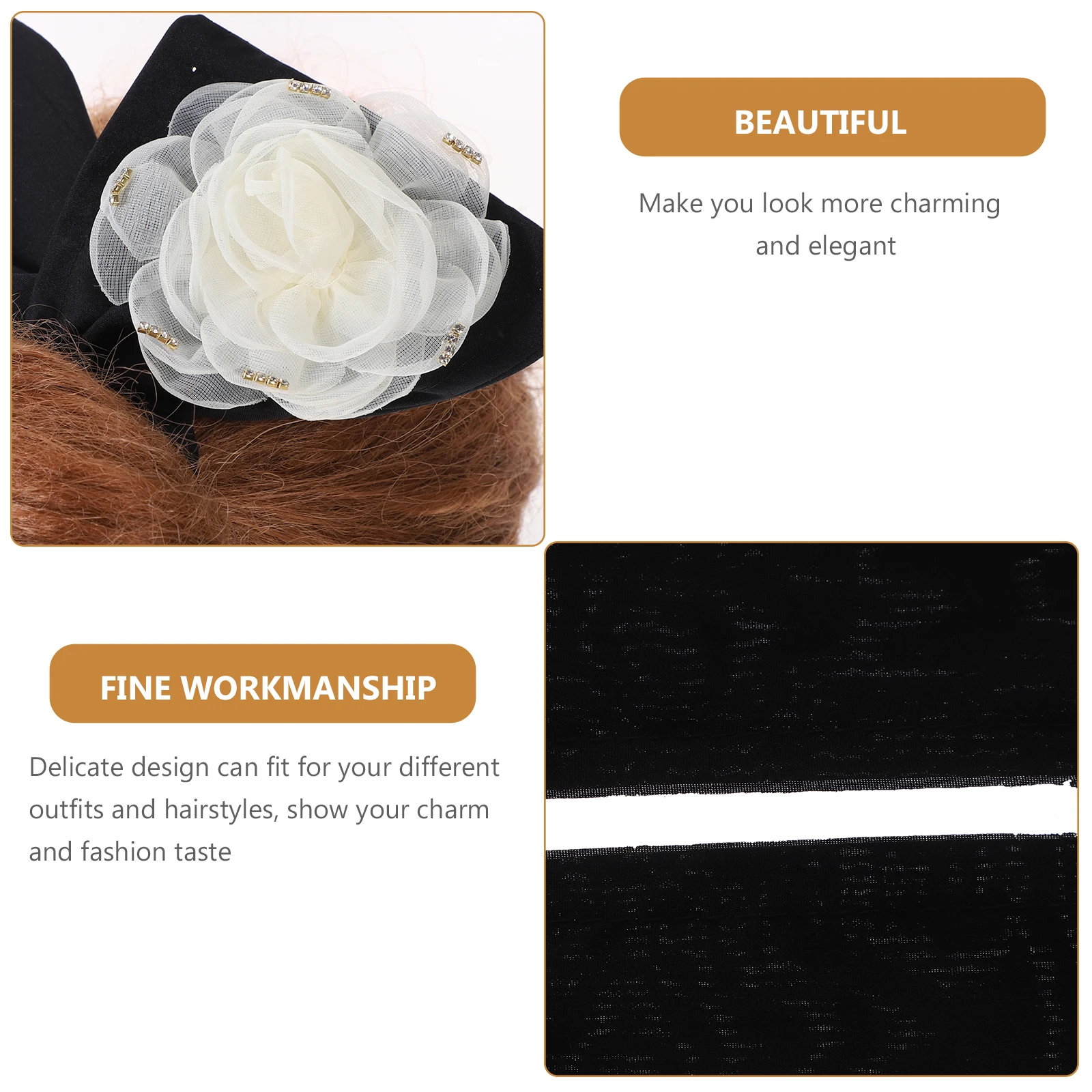 

Flower Hair Accessories Bun Maker for Roller Shaper Reusable Flexible Donut Headband Women's