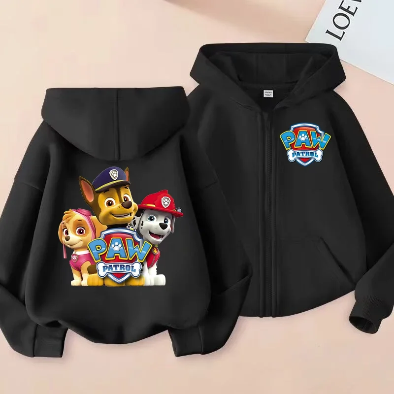 Paw Patrol Hooded Jackets for Children Anime Cartoon Fashion Zipper Coat Boys Girls Autumn Hip Hop Sports Coats Kids Clothes