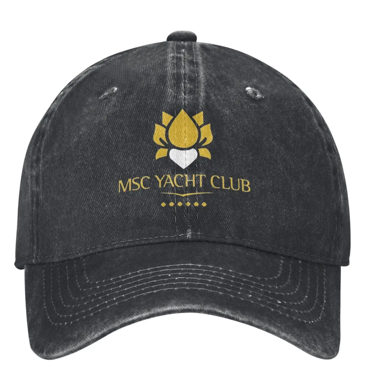 MSC Yacht Club Denim Baseball Cap Ocean Outdoor Gym Trucker Dad Hat Spring Couple Women Fitted Retro Sun Visors Baseball Caps