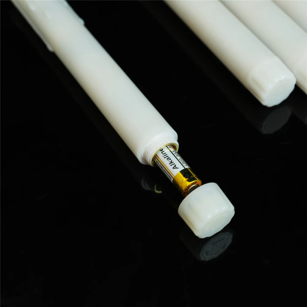 2/3/6 Stück kurze flammenlose dekorative Kerzen mit Fernbedienung, 17,8 cm, Kunststoff, für Weihnachten, Hochzeit, Valentinstag, Timer, LED-Kerze – Detail 4