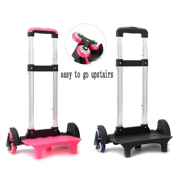 รถเข็นสำหรับเด็กกระเป๋าเป้สะพายหลังมีล้อลากกระเป๋าไปโรงเรียนสำหรับเด็กกระเป๋าล้อ2/6ขยายได้รถเข็นฟังก์ชั่นสูง mochila