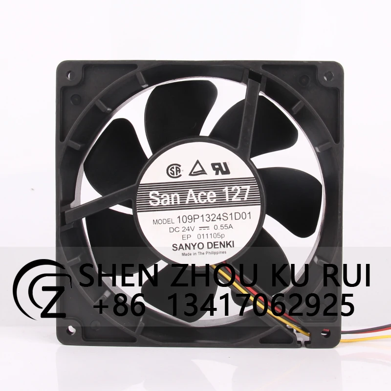 

Case Fan for SANYO 109P1324S1D01 127*127*38MM 0.55A 24V 12738 Double Ball Inverter Cooling Fan