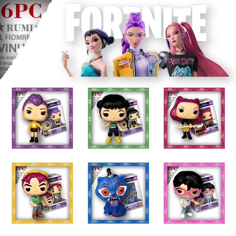 Anime Demons Hunters PVC Figure Set Rumi Zoey Mira Saja 1-6pcs Collectible Miniature Model Toy Gift