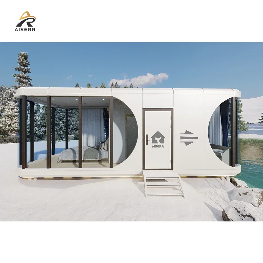 AISERR Factory Luxury S7 Tiny House Outdoor Portable Mobile Home Glamping Space Cap sule Resort Hotel prefab home for sale