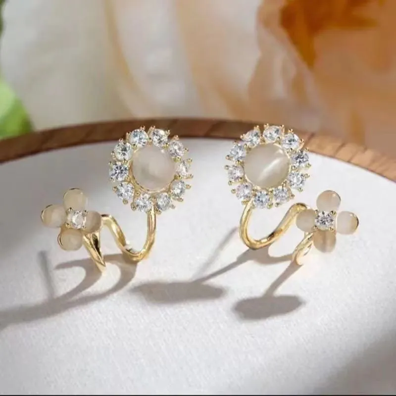 Exquisite Crystal Flower Stud Earrings For Women Fashion Zircon Rose Butterfly Tassel Earring Bride Wedding Party Jewelry Gifts