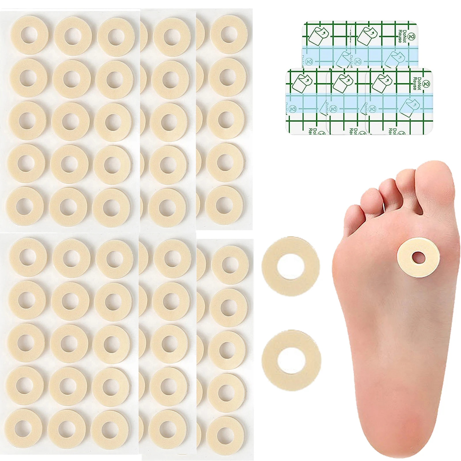 60/90Pcs Corn Cushions Soft Latex Foam Self Adhesive Callus Pads Corn Pad Anti Friction Reduce Foot、 Heel Pain for Toe Anti-Slip