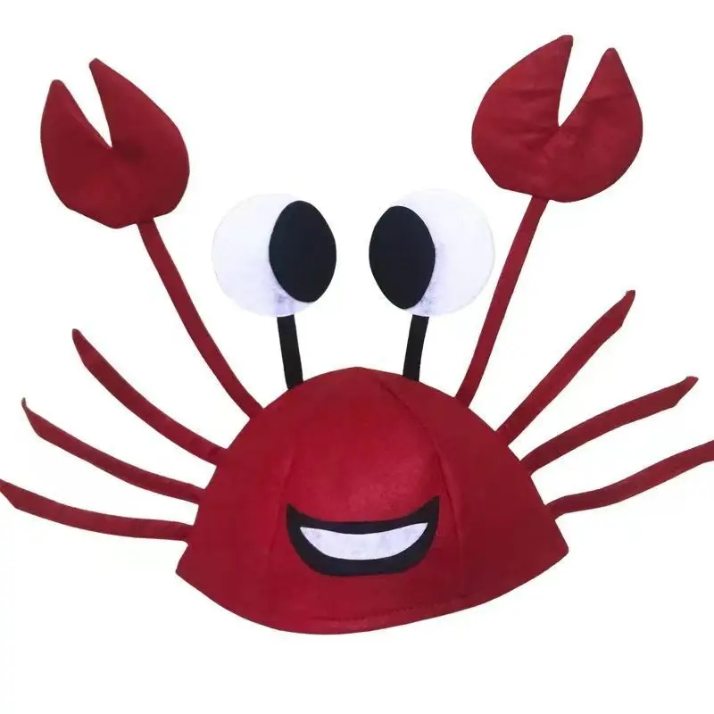 Red Lobster Crab Sea Animal Funny Hat Prom Dresses, Christmas Costume Accessory, Adult and Child Cap, New Year Gift