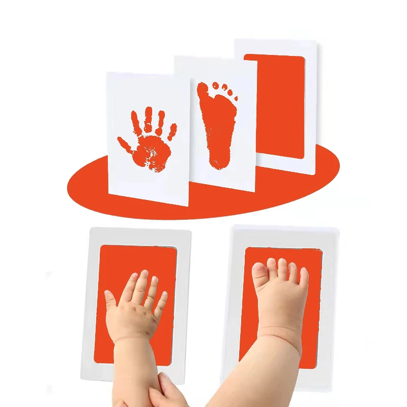 Pasgeboren Baby DIY Hand- en Voetafdruk Kit Inktkussens Fotolijst Handafdruk Peuters Souvenir Accessoires Veilig Schoon Kraamcadeau