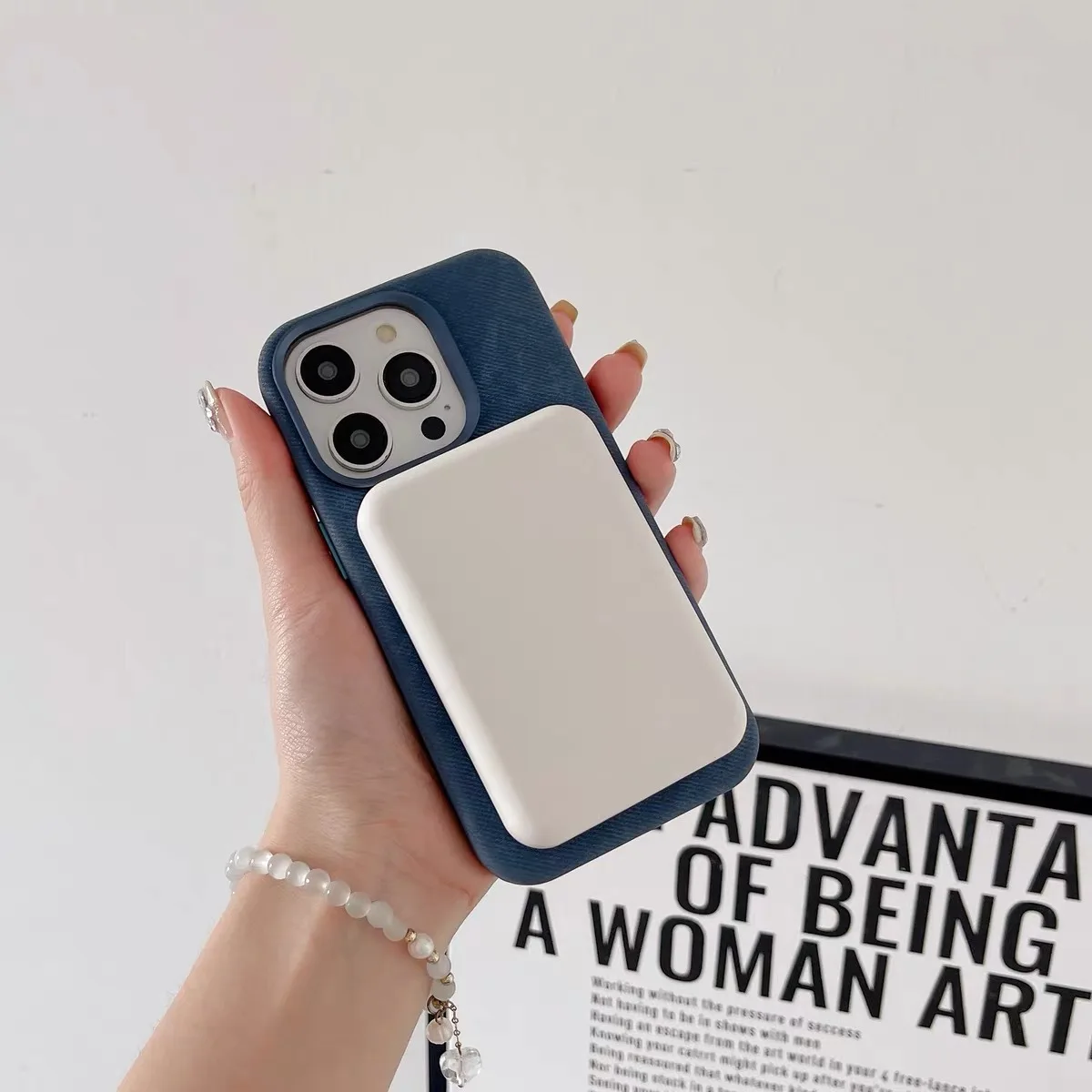 حافظة هاتف محمول من الفلانيل لهاتف iPhone17promax، حافظة حماية مضادة للسقوط بنمط الألياف الدقيقة المغناطيسية Apple 16