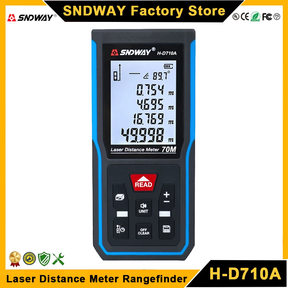 SNDWAY H-D/SW Series Laser Distance Meter Rangefinder Laser Trena Tape Measuring Meter Professional Digital Range Finder