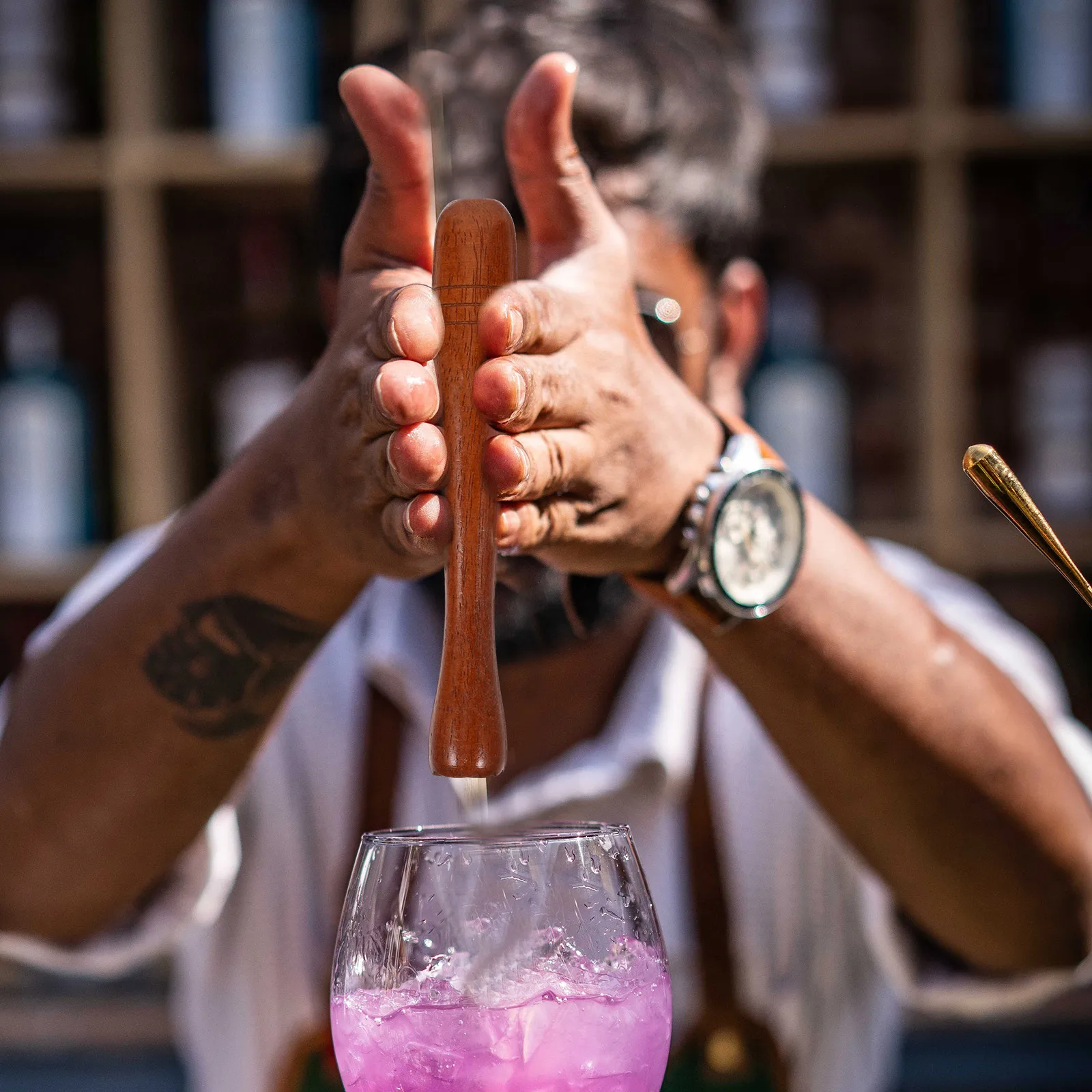 

Bamboo Muddler Long Handle Kitchen Bar Tool For Cocktails Lemon Pressing Stick Grinding Rod Smooth Non-Slip