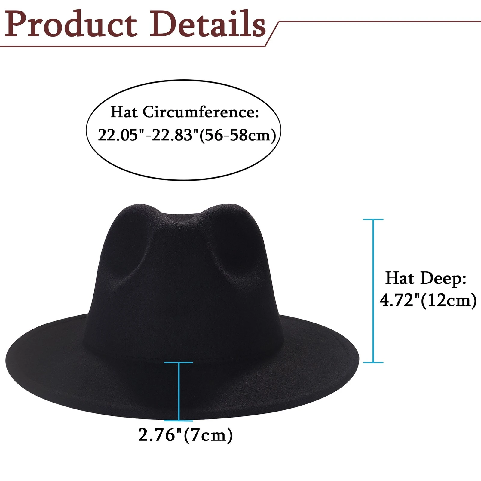Men Women Two Tone Felt Fedora Hat Trilby Panama Wide Brim Leather Band Jazz Hat Vintage British Casual Style Caps