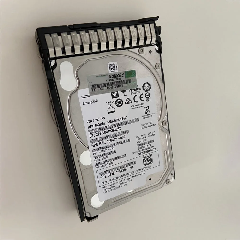 1 PCS Server Hard Disk 2TB For HP 2T SAS 7.2K 12G 2.5 G8 G9 G10 765466-B21 765873-001 765470-004