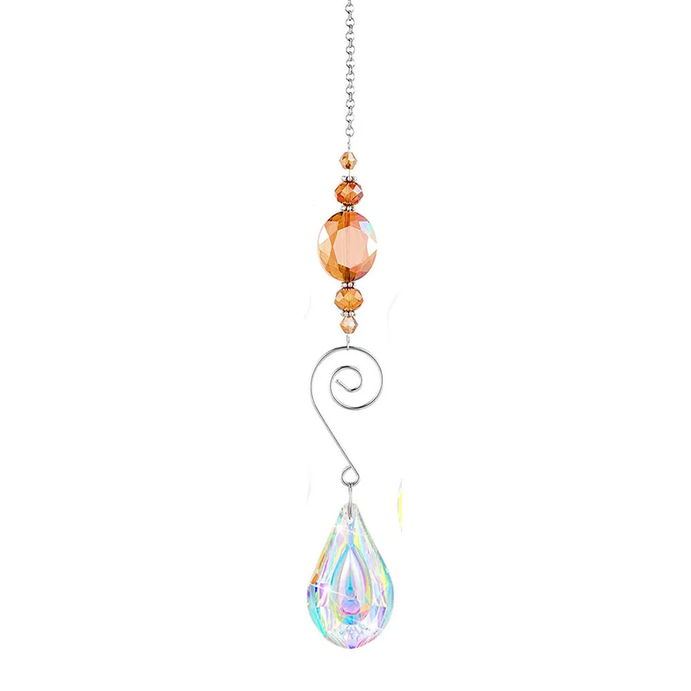 1pcs Crystal Suncatchers Hanging Crystals Sun Catcher Prisms Pendant with ChainRainbow Maker for Window Home Office Garden Decor
