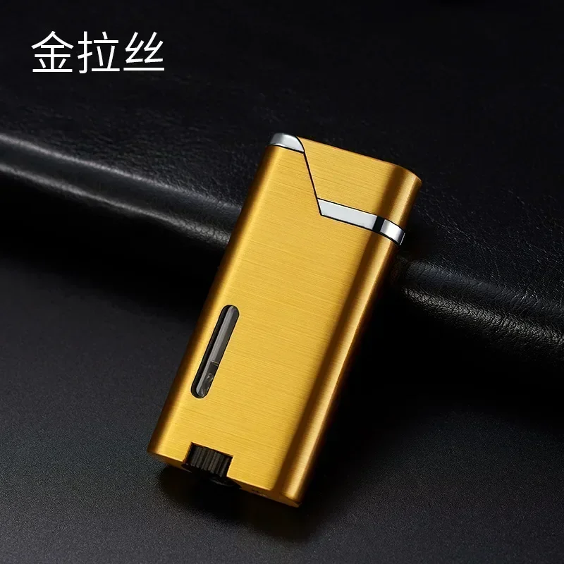 2025 New Metal Windproof Portable Igniter Visible Transom Inflatable Lighter Kitchen Outdoor Men Smoking Tool Gift