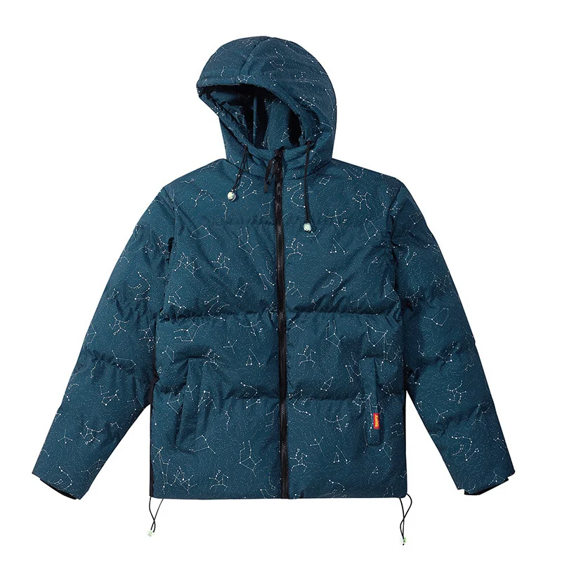 

Winter Men's Hooded Cotton Coat Thick Warm Parka Streetwear Down Bubble Coats Male