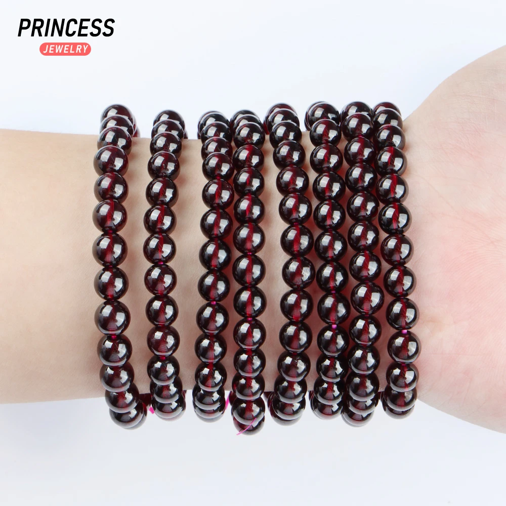 5A Natural Brazil Clear Wine Red Garnet Loose Stone Beads for Jewelry Making Charm Stone Beads DIY Accessories