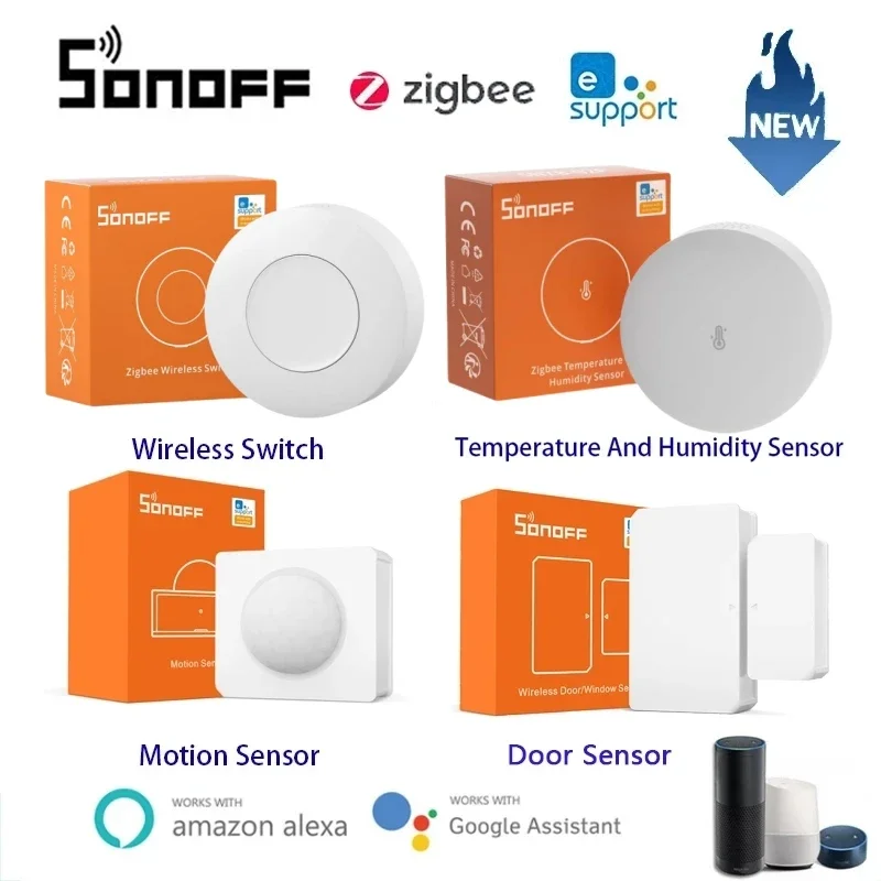 SONOFF SNZB-01P/SNZB-02P/SNZB-03/SNZB-04/SNZB-06P ZBMINIL2 ZBDongle-E eWeLink Smart Home Remote Control Via Alexa Google Alice