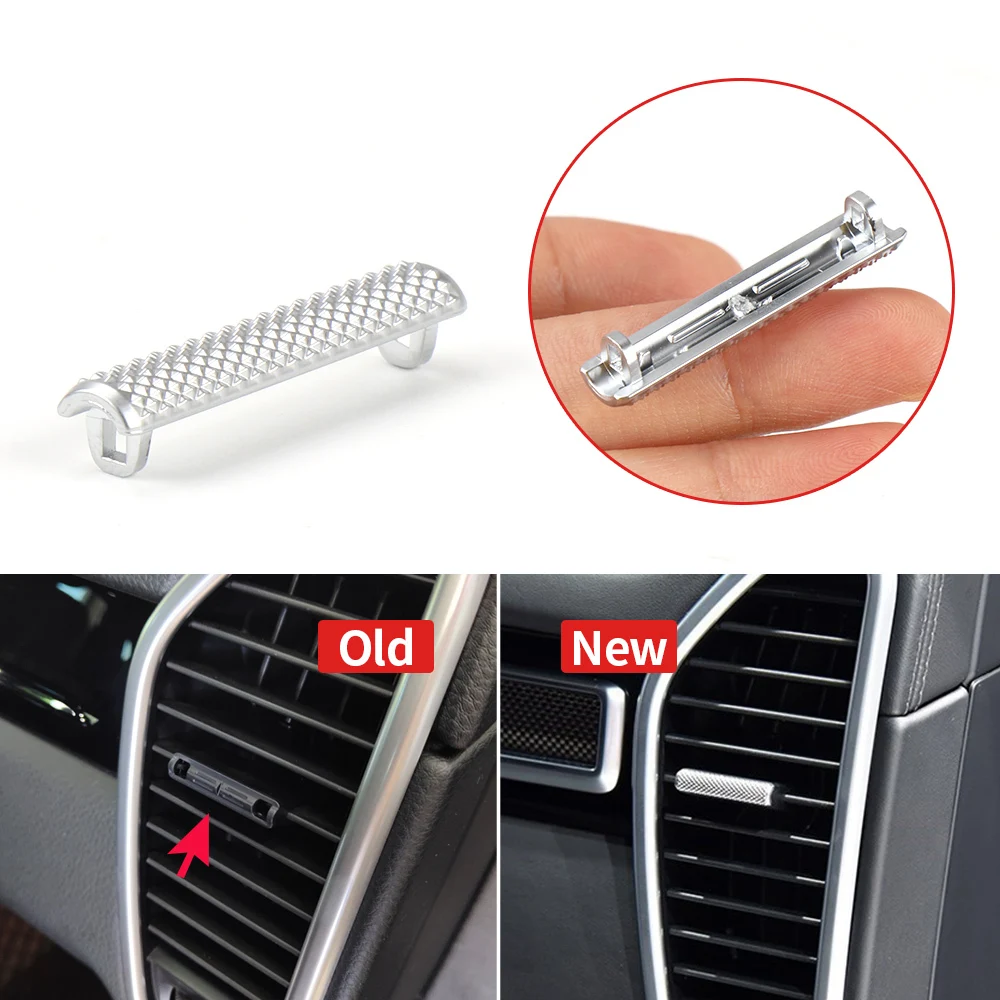 

2018-21 Chrome Car Front Rear AC Air Conditioner Vent Temperature Control Ventilation Slider Clip Cover Trim For Porsche Cayenne