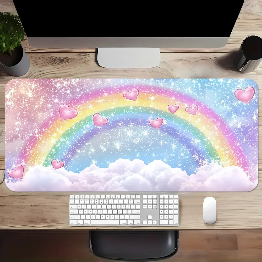 A Christmas-themed design featuring clouds, stars and heart patterns computer desk accessories pk control 1 muismat xxl