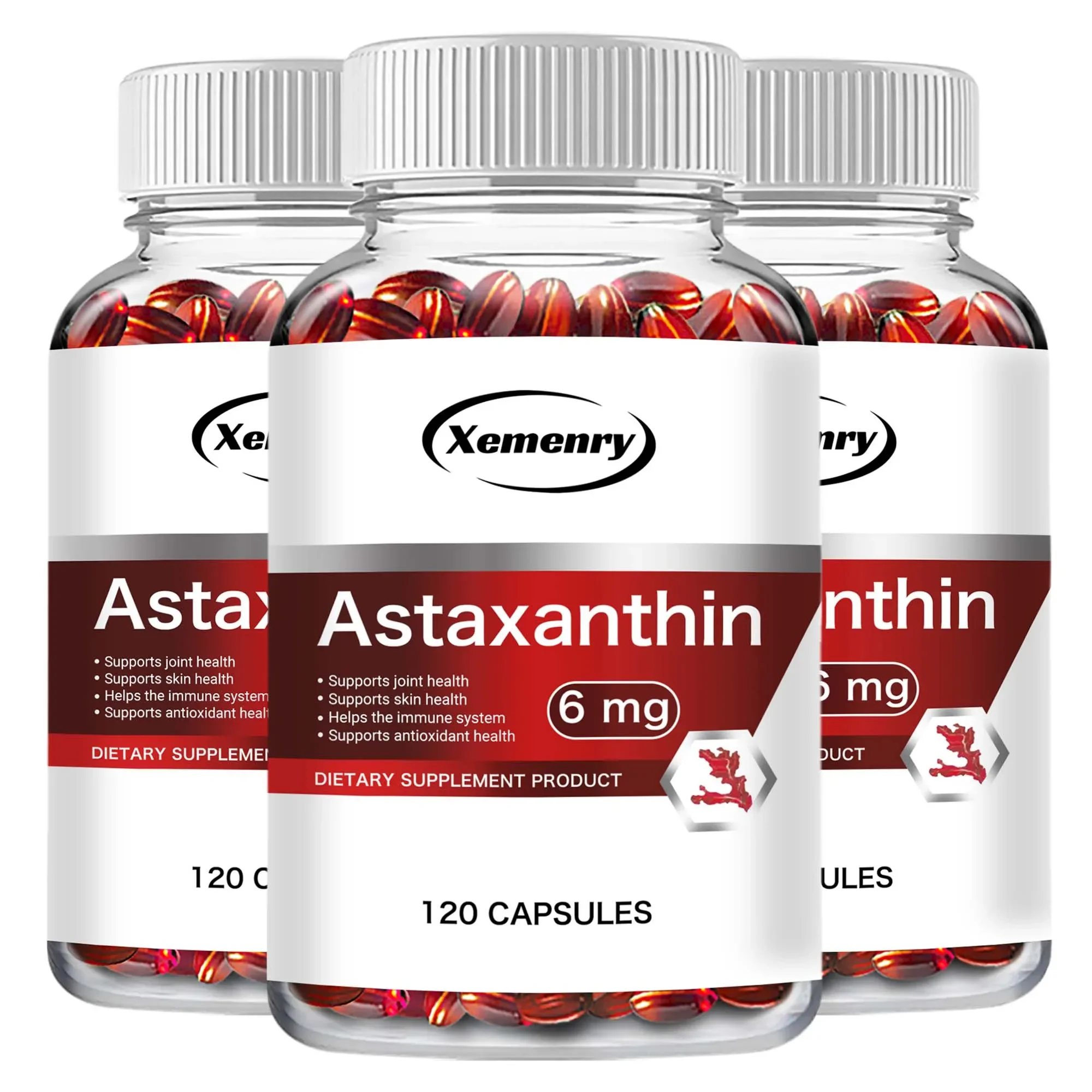 

Astaxanthin 6mg - Premium Antioxidant Supplement, Heart, Blood, Joint & Immune Health, Haematococcus Pluvialis Algae Extract