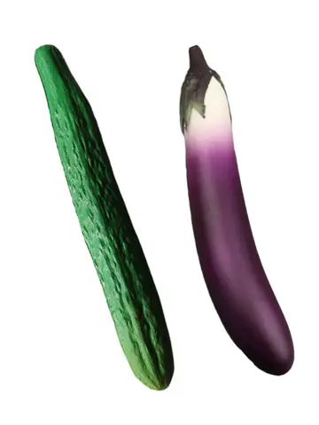 Realistic Simulation Vegetables Ornament Soft and Safe Rtificial Fake Aubergine Cucumber Ornament Replicas for Display