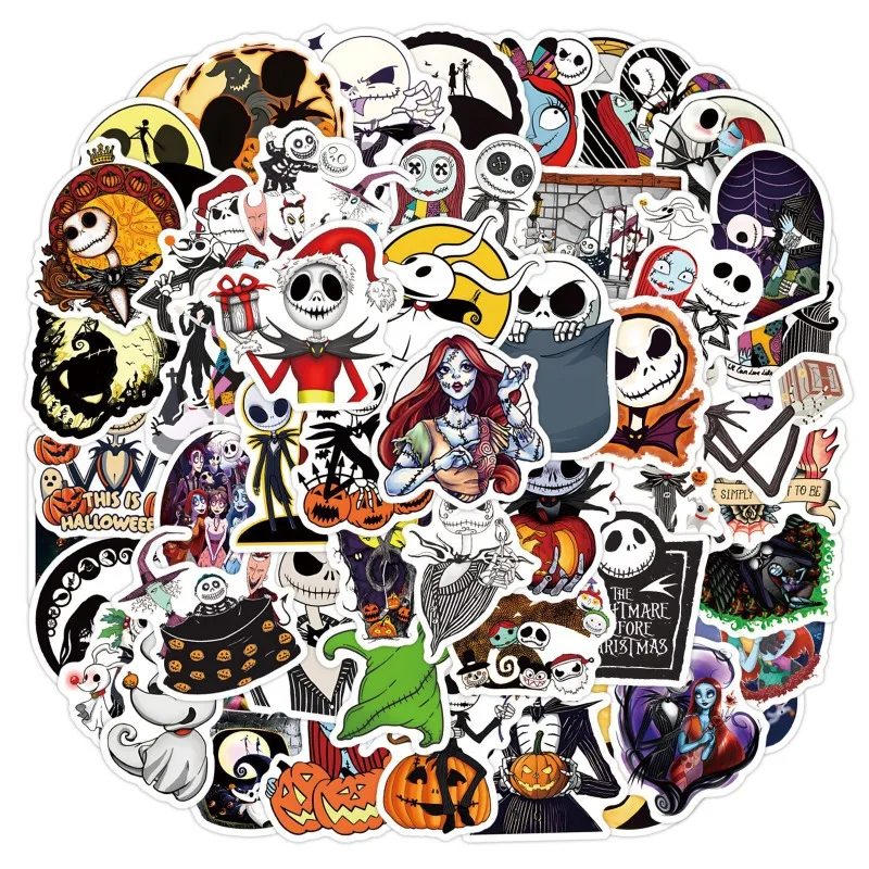 60pcs The Nightmare Before Christmas Stickers Stationery Luggage Water Cup Notebook Skateboard Graffiti Decorative Stickers