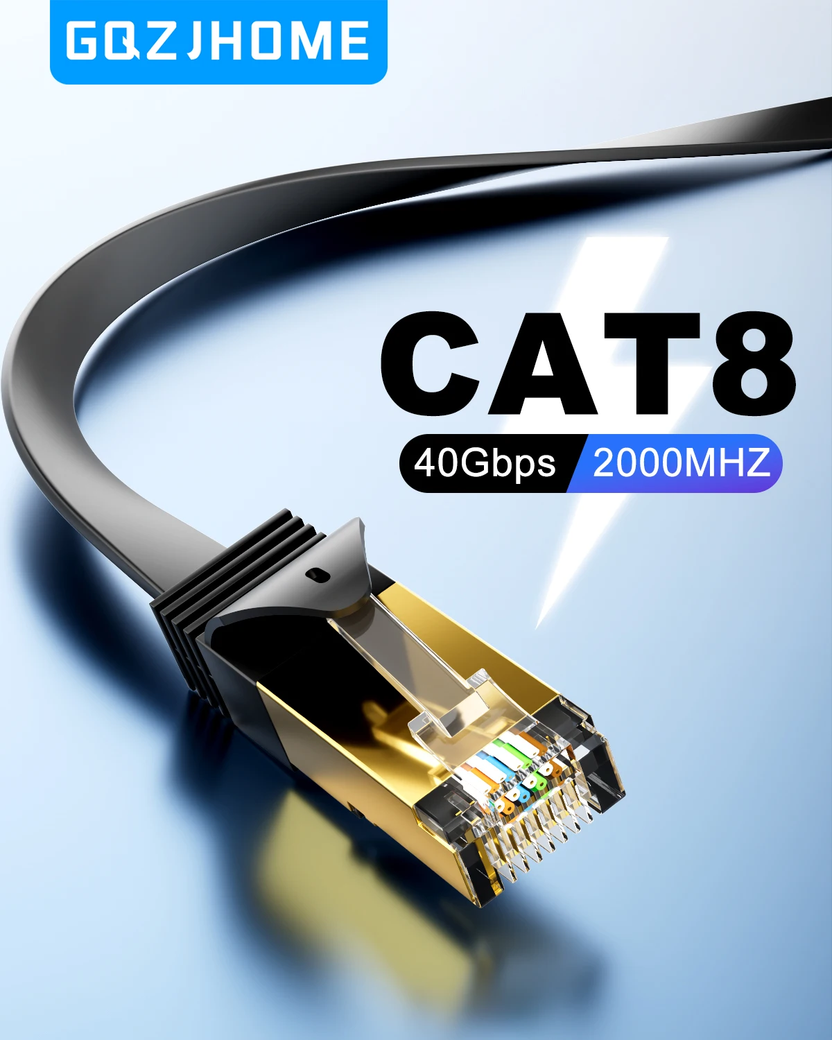 

CAT8 Ethernet Cable 40Gbps 2000MHz CAT 8 Networking High Speed Internet Lan Cord for PC Laptops PS5 4 Router RJ45 Cable