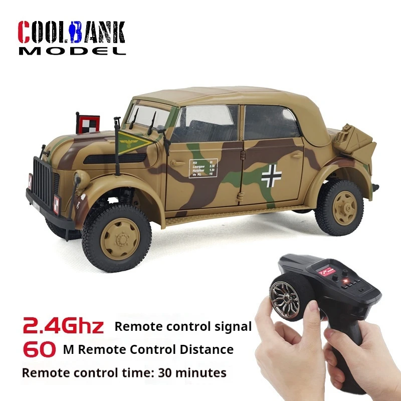 Kubing 1/18 4wd 2.4ghz Hill Climbing Command Off-Road Vehicle Alloy Sound Light Smoke Camouflage Remote Control Car Model Gifts