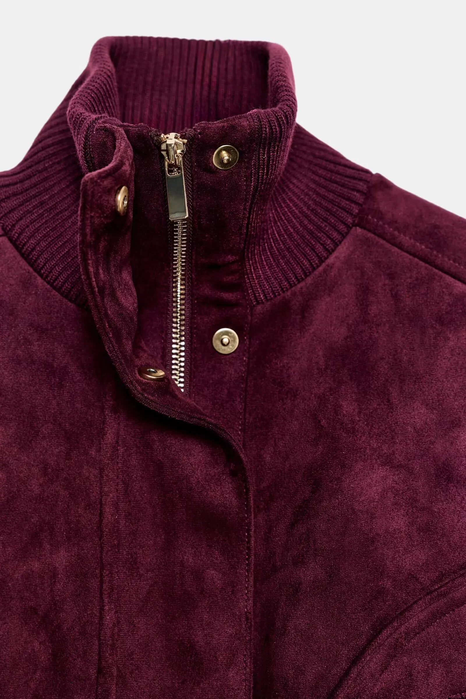 KONDALA Damen Vintage Kunstwildleder Kurze Jacke Schicke Gerippte Stehkragen-Reißverschlussjacke 2026 Herbst Winter Streetwear Freizeitjacke – Detail 12